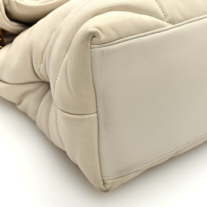 Saint Laurent Lambskin Quilted Medium Loulou Puffer Monogram Chain Satchel Crema Soft 7 of 8