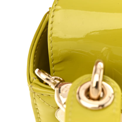 Christian Dior Patent Cannage Mini Lady Dior Lime Yellow 13 of 13