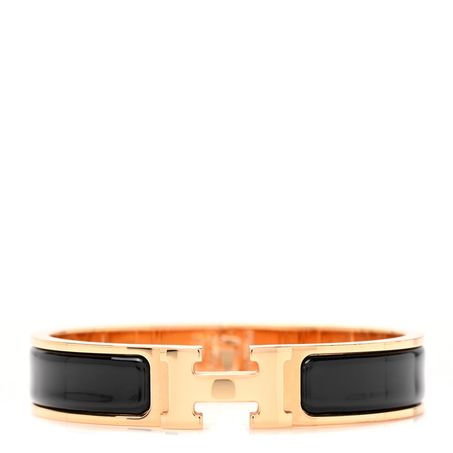 Enamel Narrow Clic Clac H Bracelet PM Black