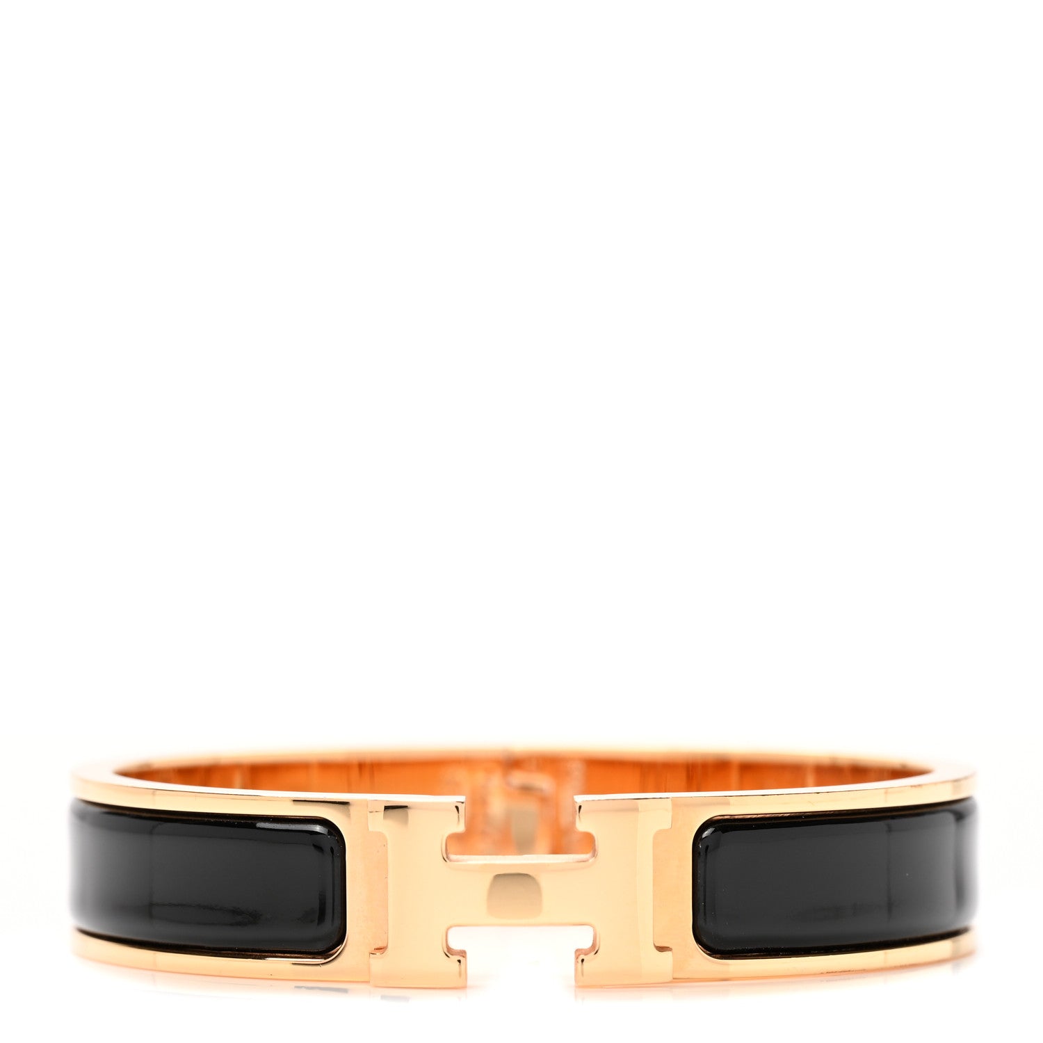 Hermes Enamel Narrow Clic Clac H Bracelet PM Black 1 of 5