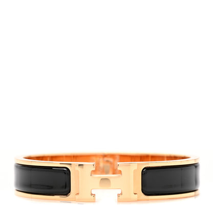 Hermes Enamel Narrow Clic Clac H Bracelet PM Black 1 of 5