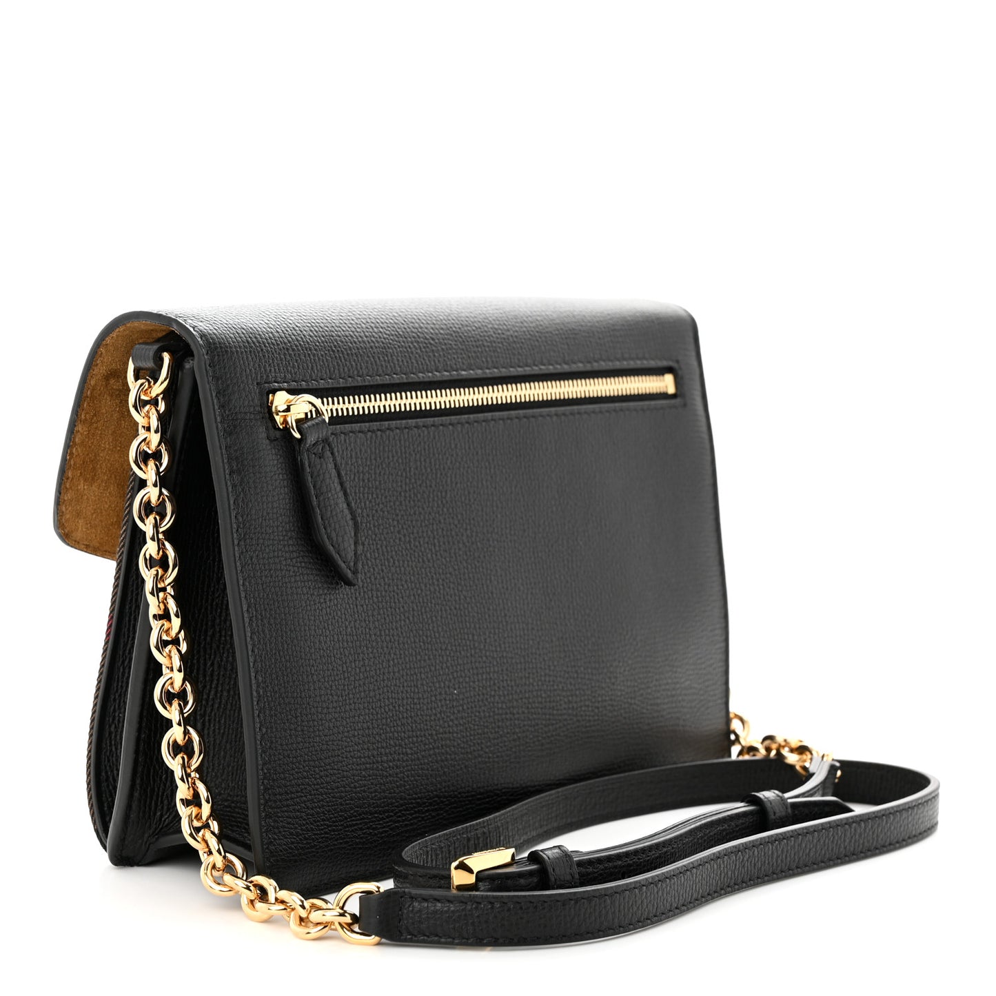 Derby Calfskin House Check Small Macken Crossbody Bag Black