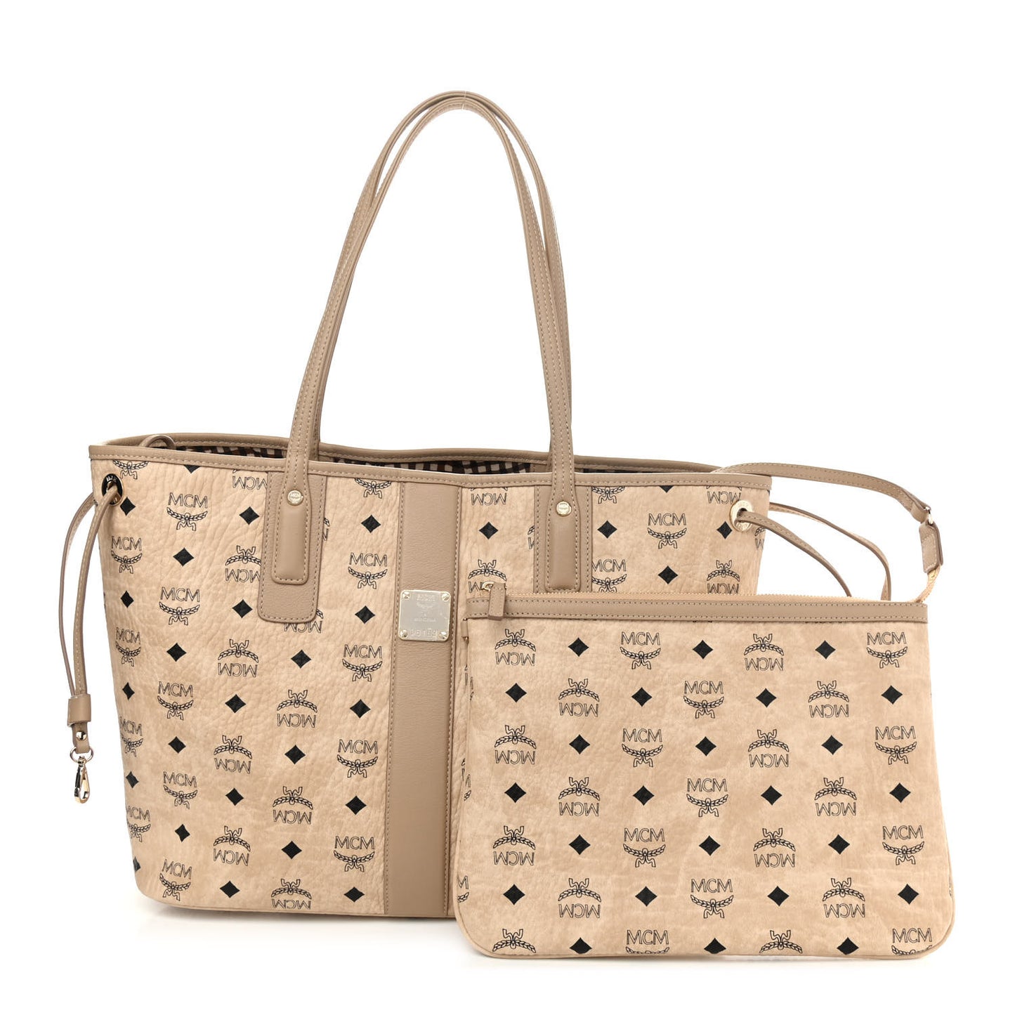 Visetos Medium Liz Reversible Shopper Tote Beige