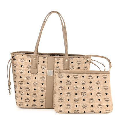 MCM Visetos Medium Liz Reversible Shopper Tote Beige 1 of 17
