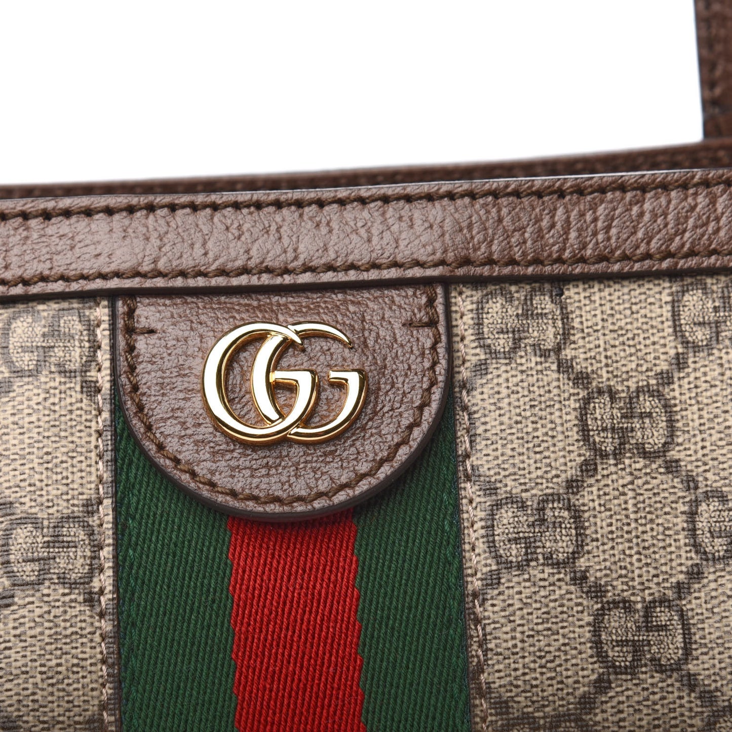 GG Supreme Monogram Medium Ophidia Shopping Tote Brown