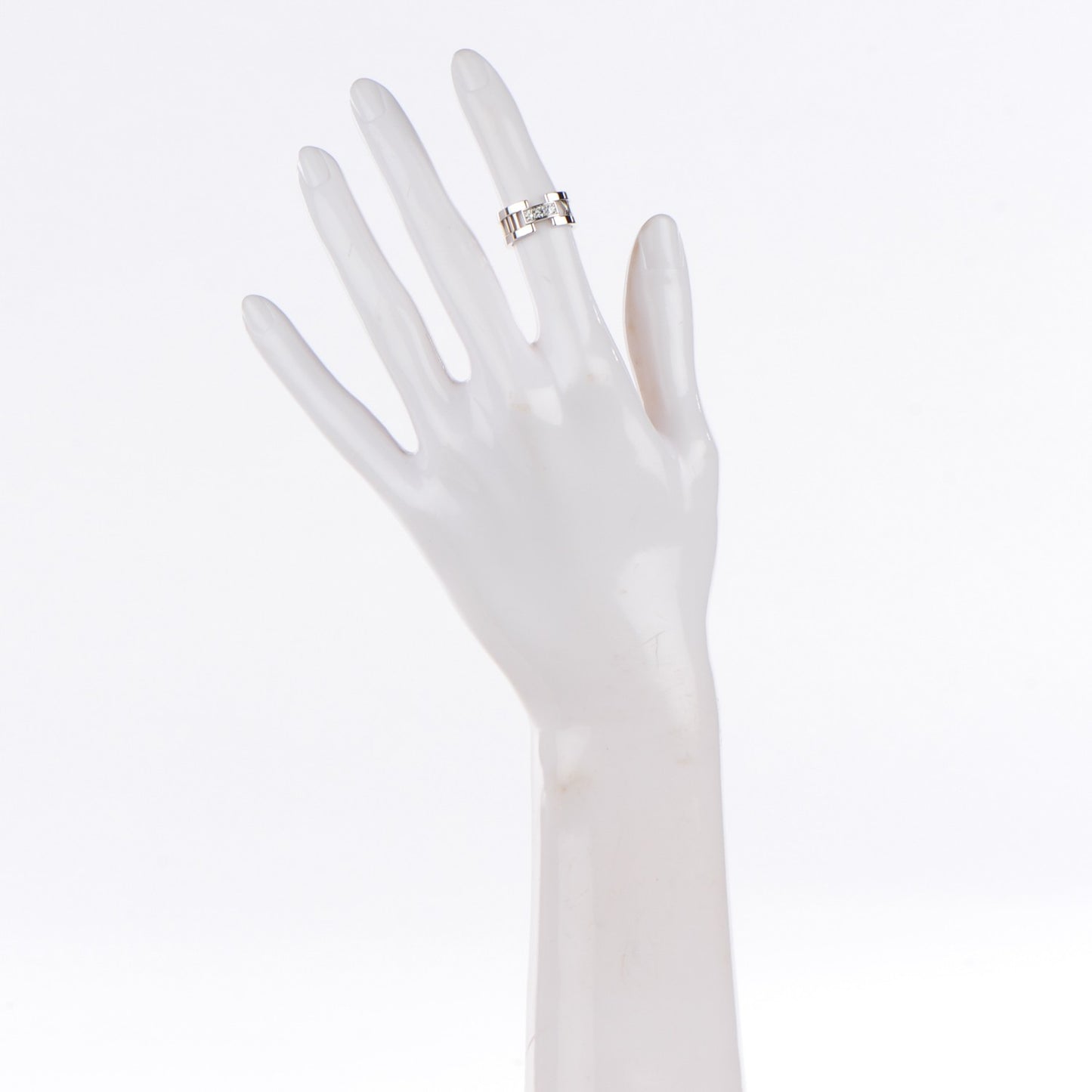 18K White Gold Diamond Open Atlas Ring 4.5