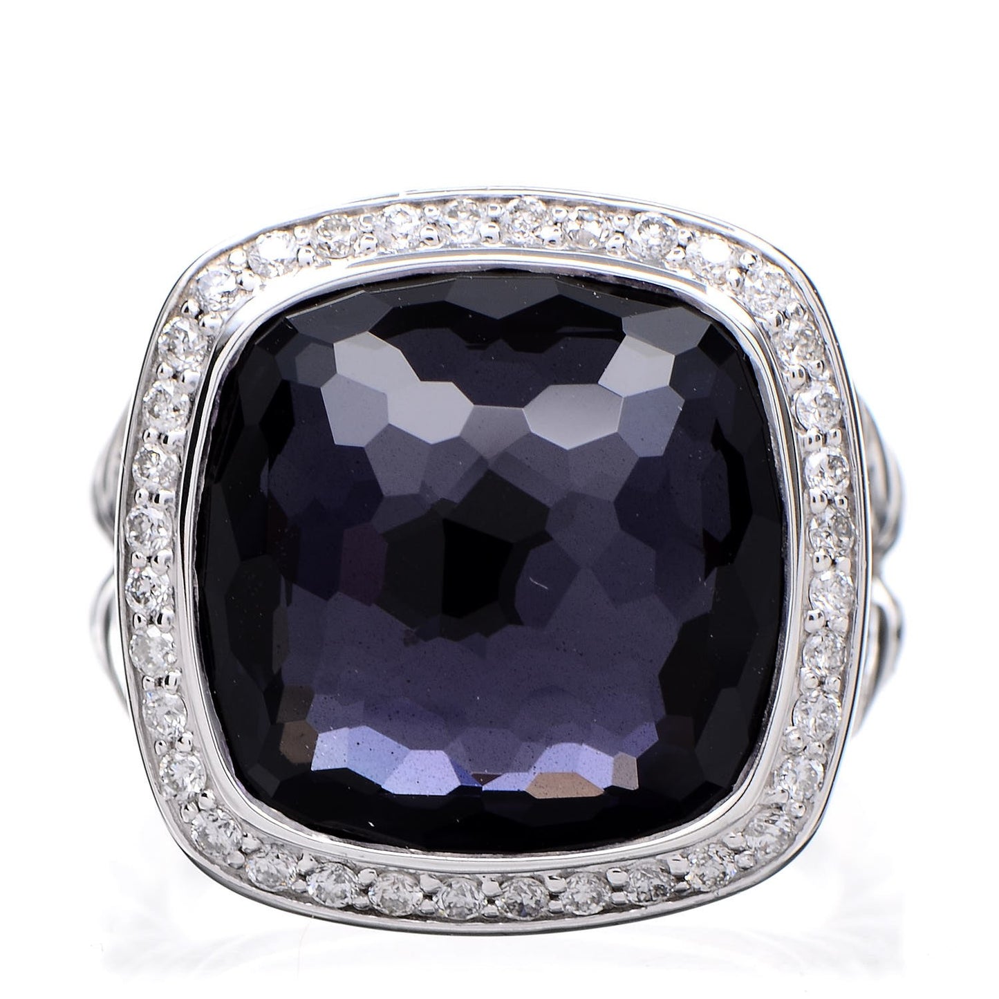 Sterling Silver Diamond Black Orchid 14mm Albion Ring 52 6
