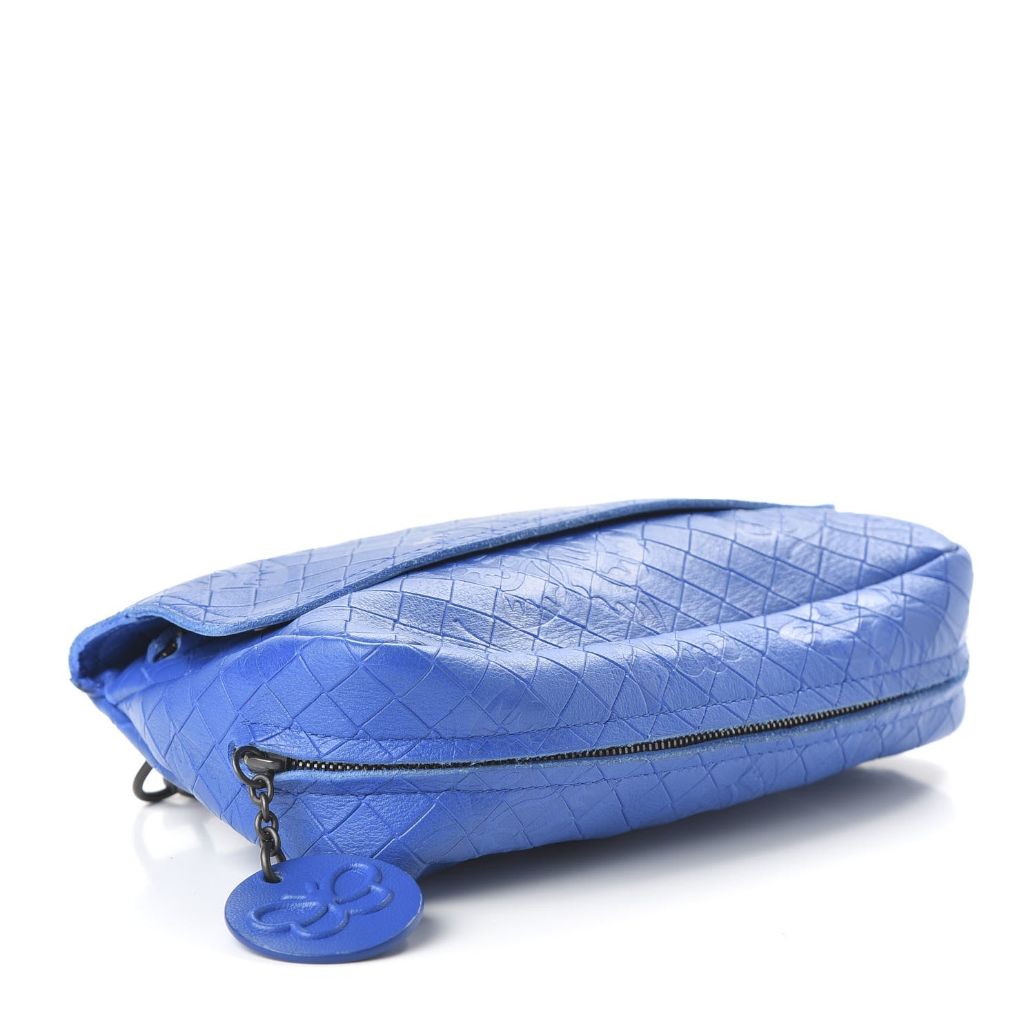 Bottega Veneta Calfskin Intrecciomirage Embossed Butterfly Small Chain Crossbody Signal Blue 6 of 10