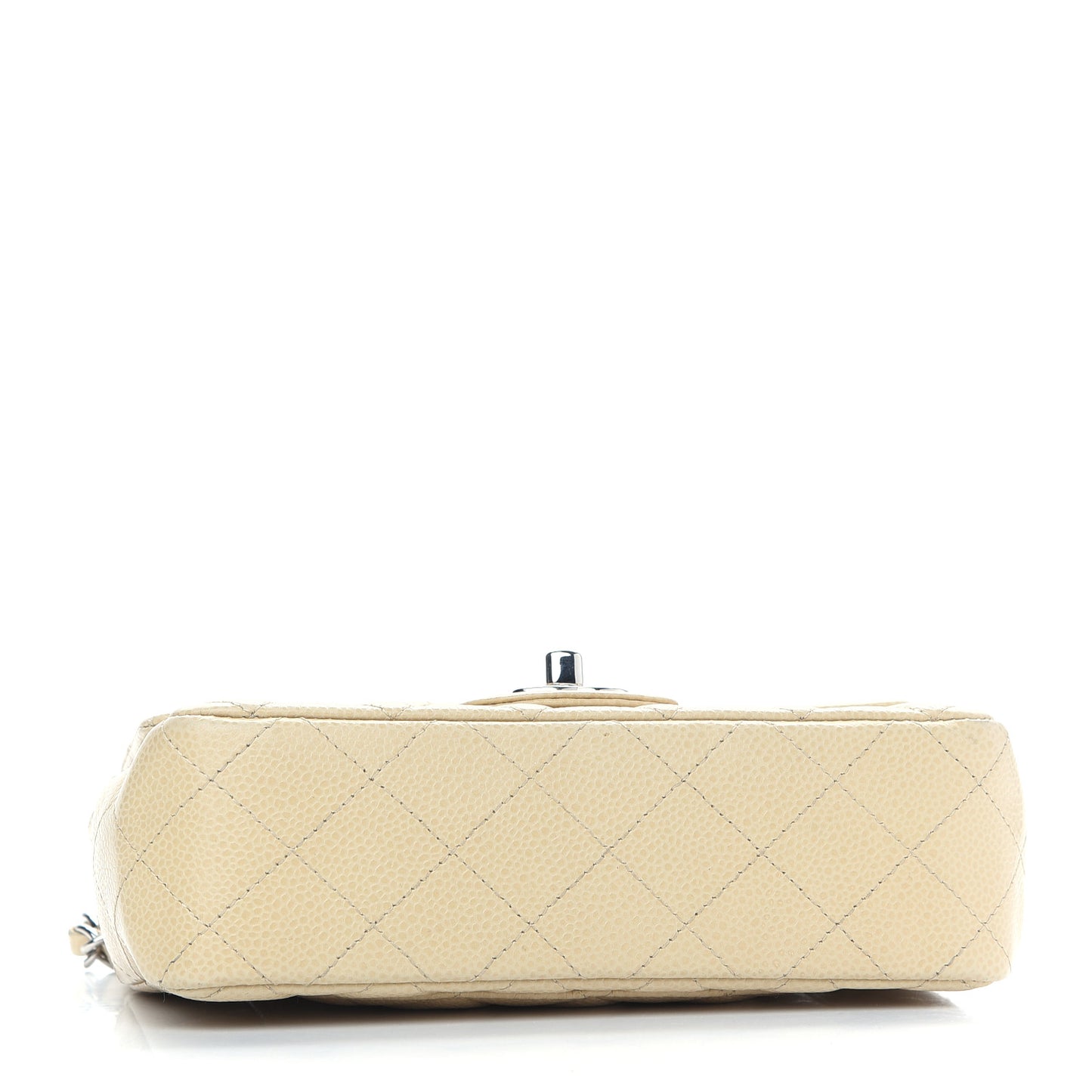 Caviar Quilted Mini Rectangular Flap Light Beige