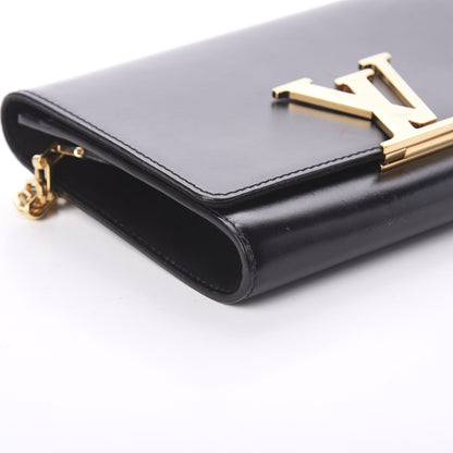 Louis Vuitton Calfskin Chain Louise MM Black 6 of 7