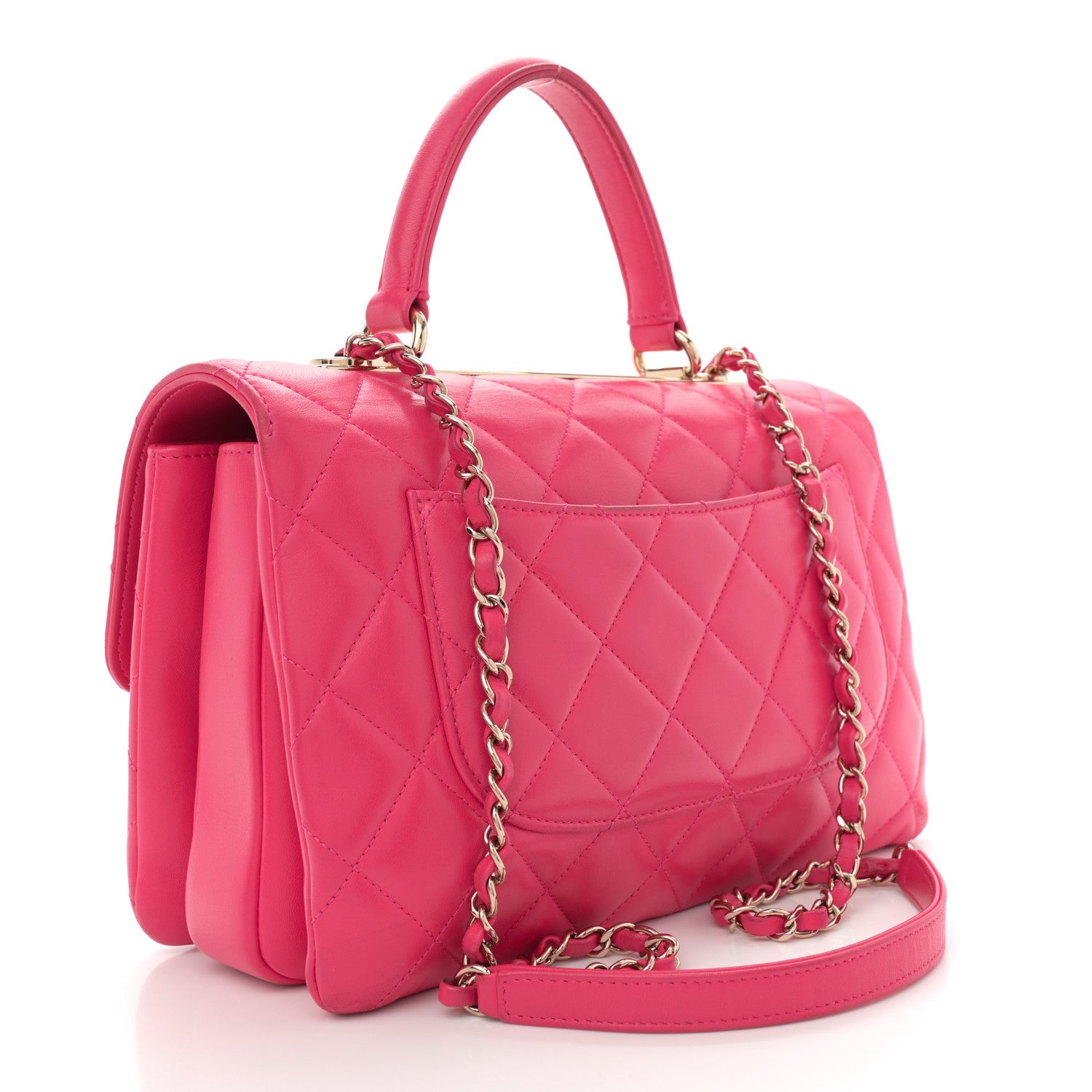 Chanel Lambskin Quilted Medium Trendy CC Flap Dual Handle Bag Dark Pink 2 of 15