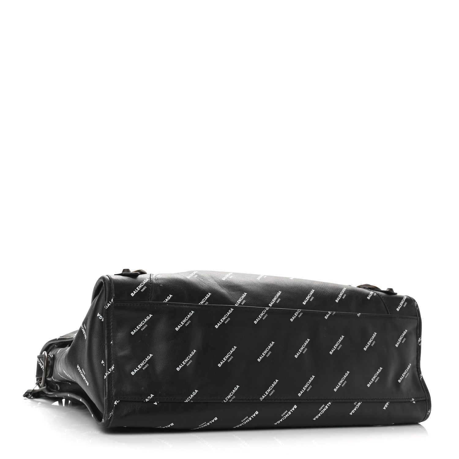 Balenciaga Veau Allover Logo Classic Hardware City Black White 5 of 13