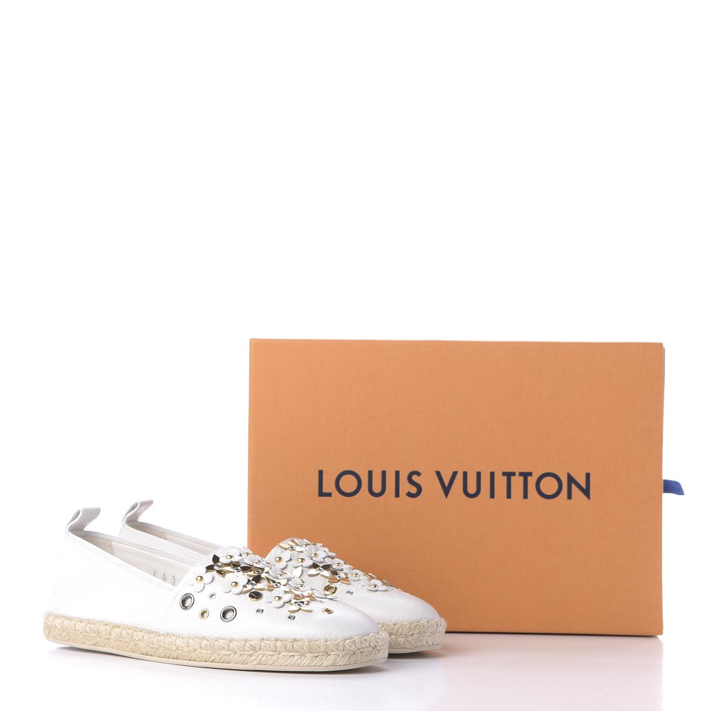 Calfskin Tropical Bloom Espadrille Flat 37.5 White