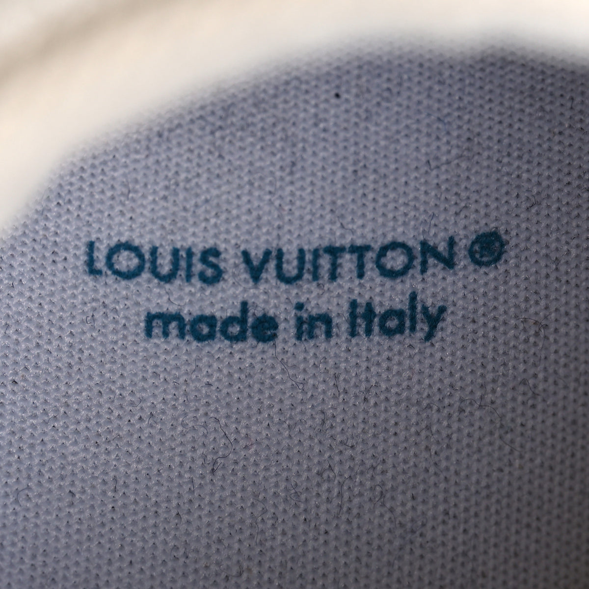 Louis Vuitton Calfskin Embossed Monogram Denim Mens LV Trainer Sneakers 7.5 Blue 10 of 16