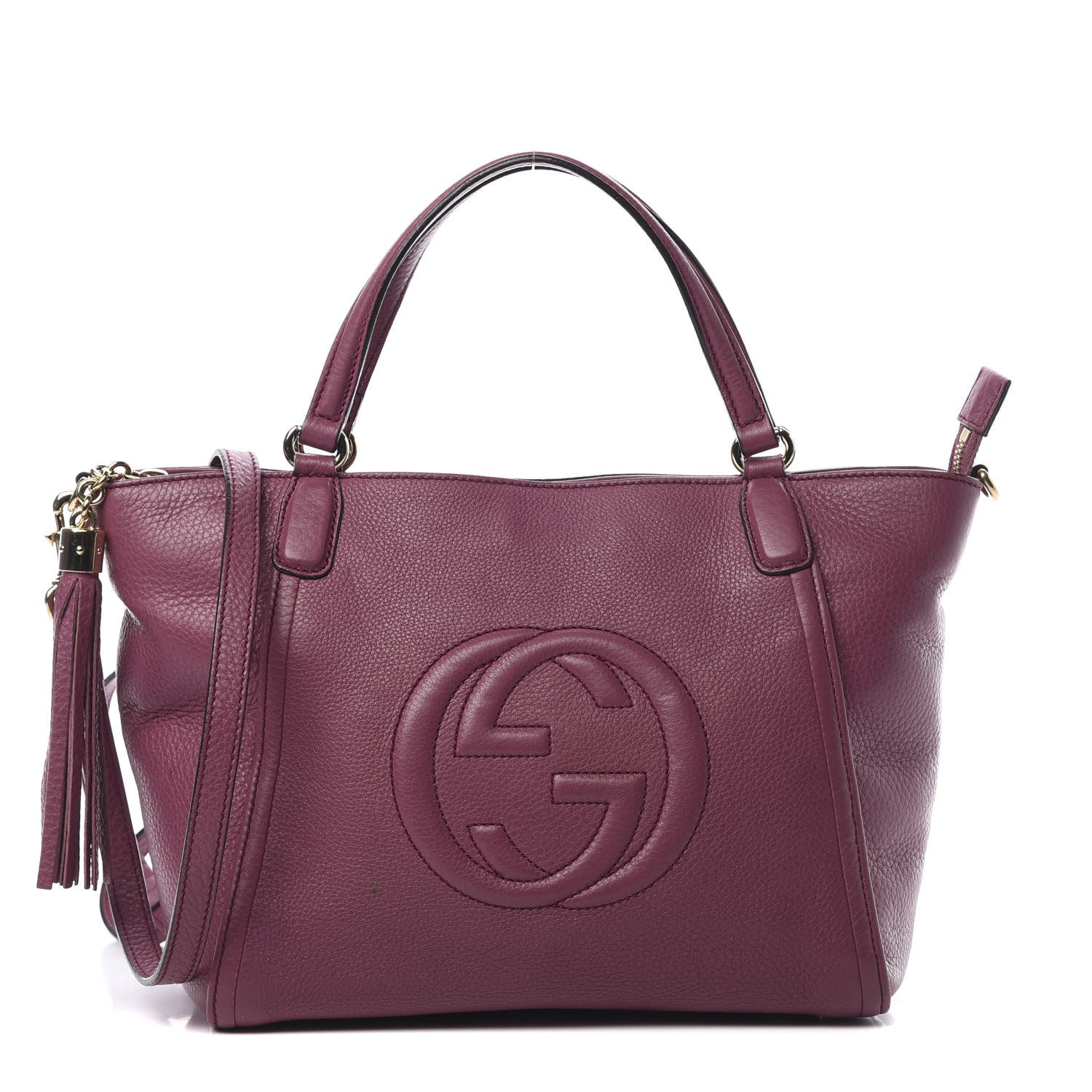 Gucci Pebbled Calfskin Small Soho Top Handle Bag Peonia Flower 1 of 20