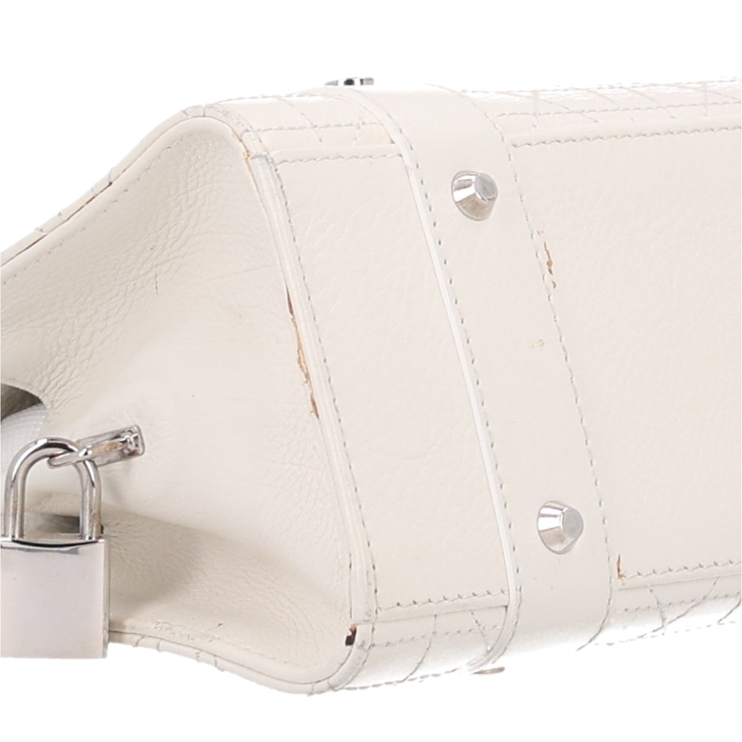 Christian Dior Calfskin Cannage Stitched East West Lady Dior White 8 of 9