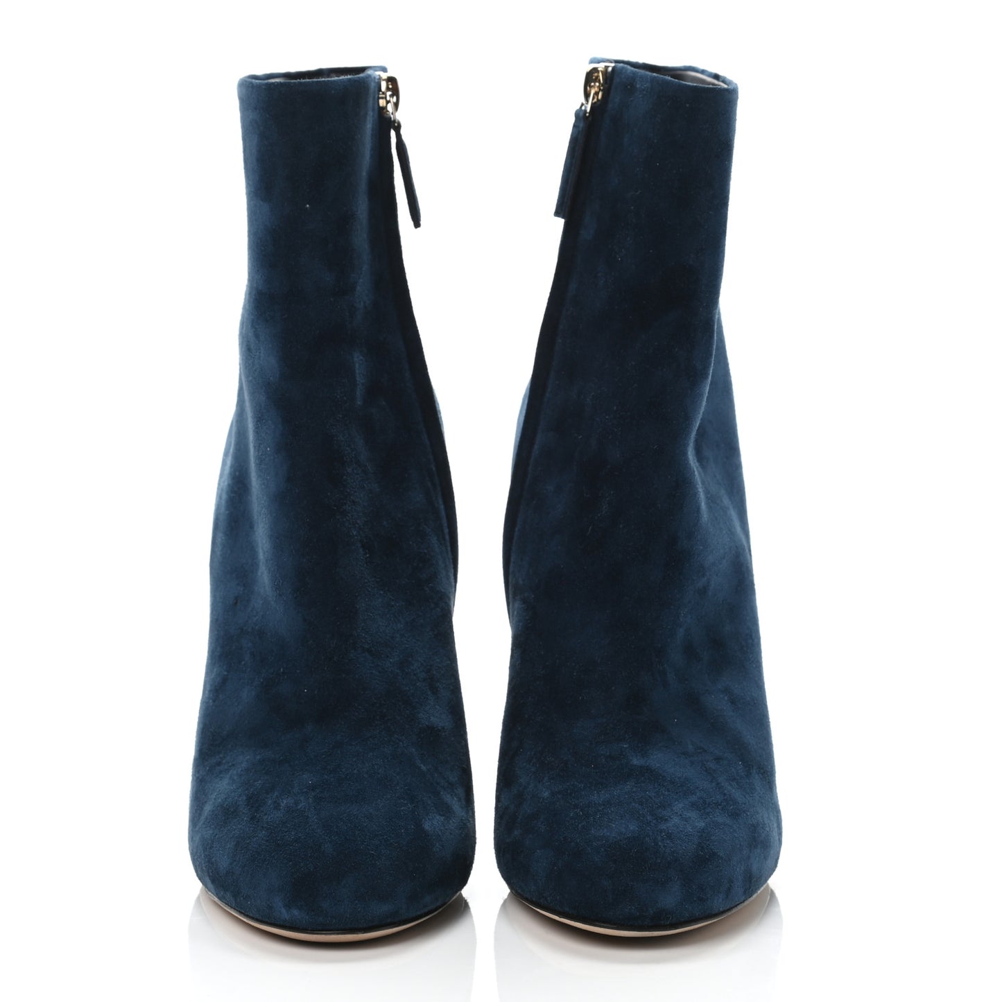 Suede Calfskin CC Short Boots 40 Dark Blue