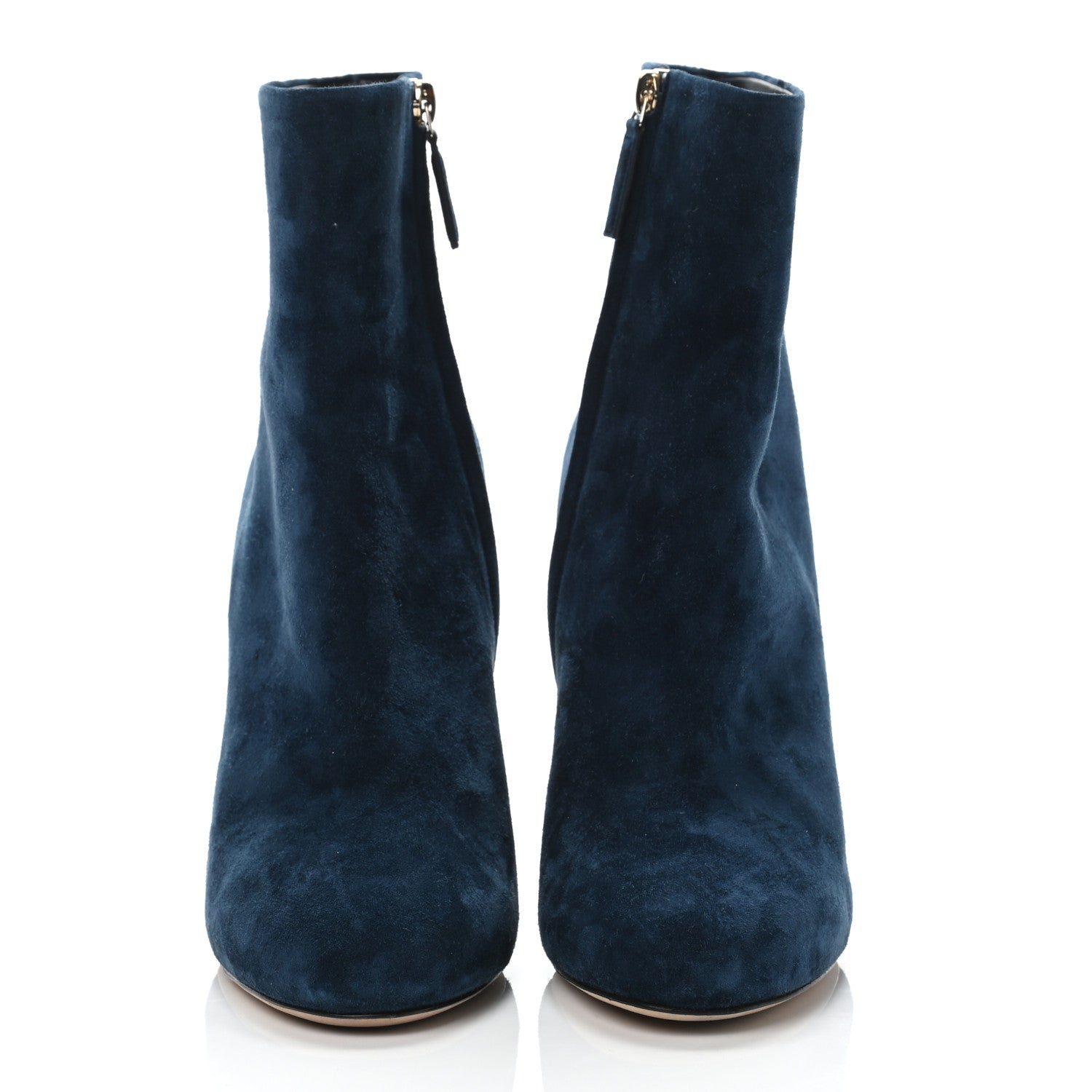 Chanel Suede Calfskin CC Short Boots 40 Dark Blue 2 of 4