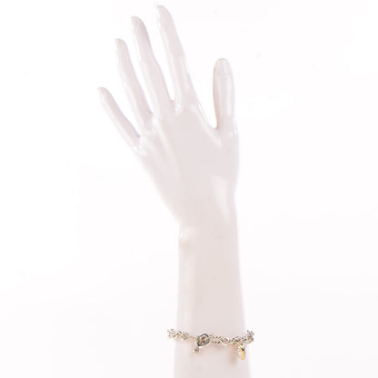 David Yurman Sterling Silver 18K Yellow Gold Cable Heart Charm Bracelet 2 of 6