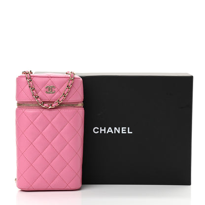 Chanel Caviar Quilted Phone Holder With Chain Pink 16 of 16