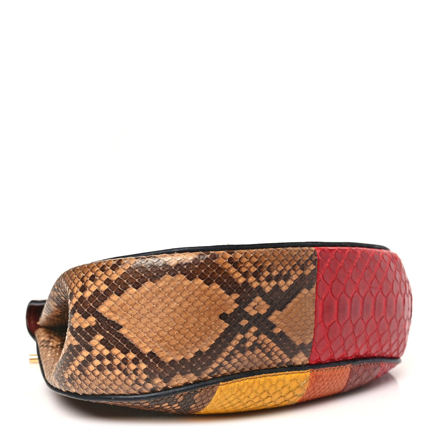 Snakeskin Drew Shoulder Bag Brown Multicolor