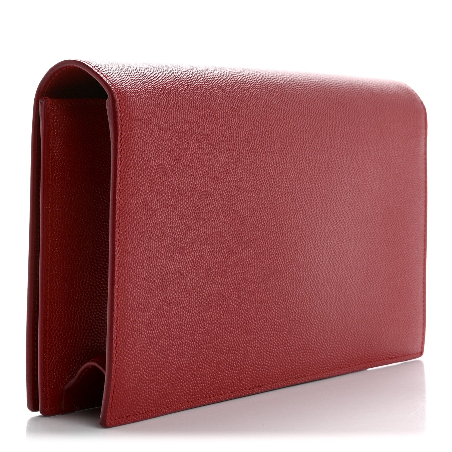 Saint Laurent Grain De Poudre Classic Monogram Kate Clutch New Red 3 of 13