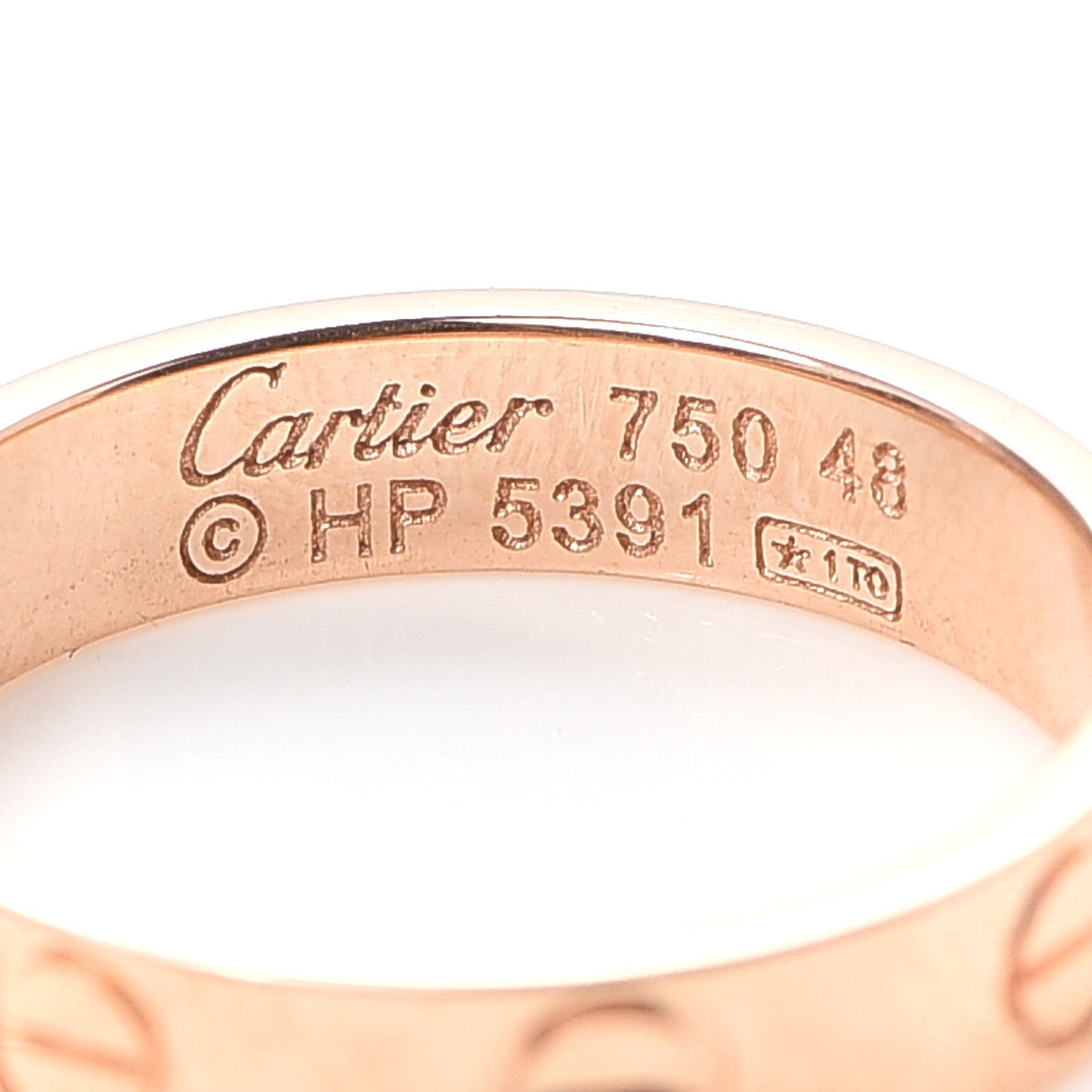 18K Pink Gold 3.5mm LOVE Wedding Band Ring 48 4.5