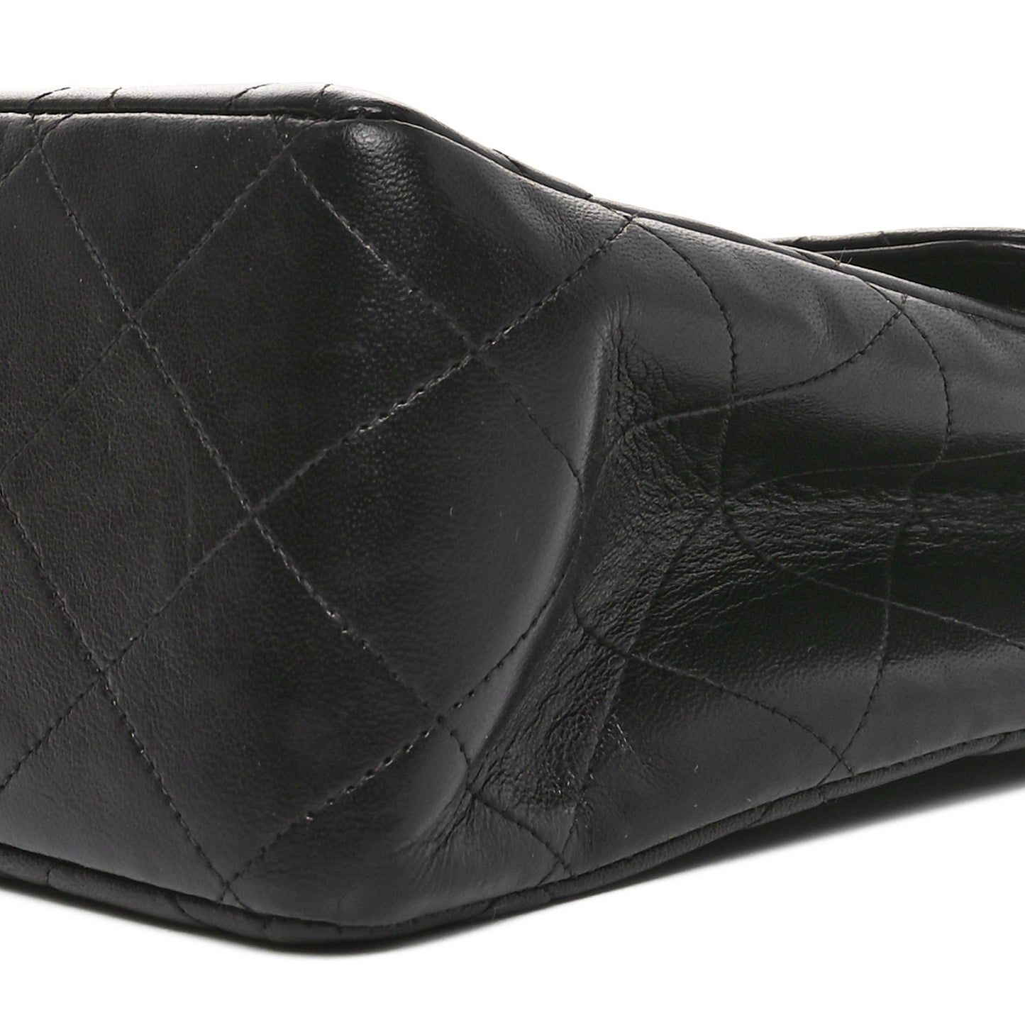 Lambskin Quilted XL Jumbo Single Flap Black
