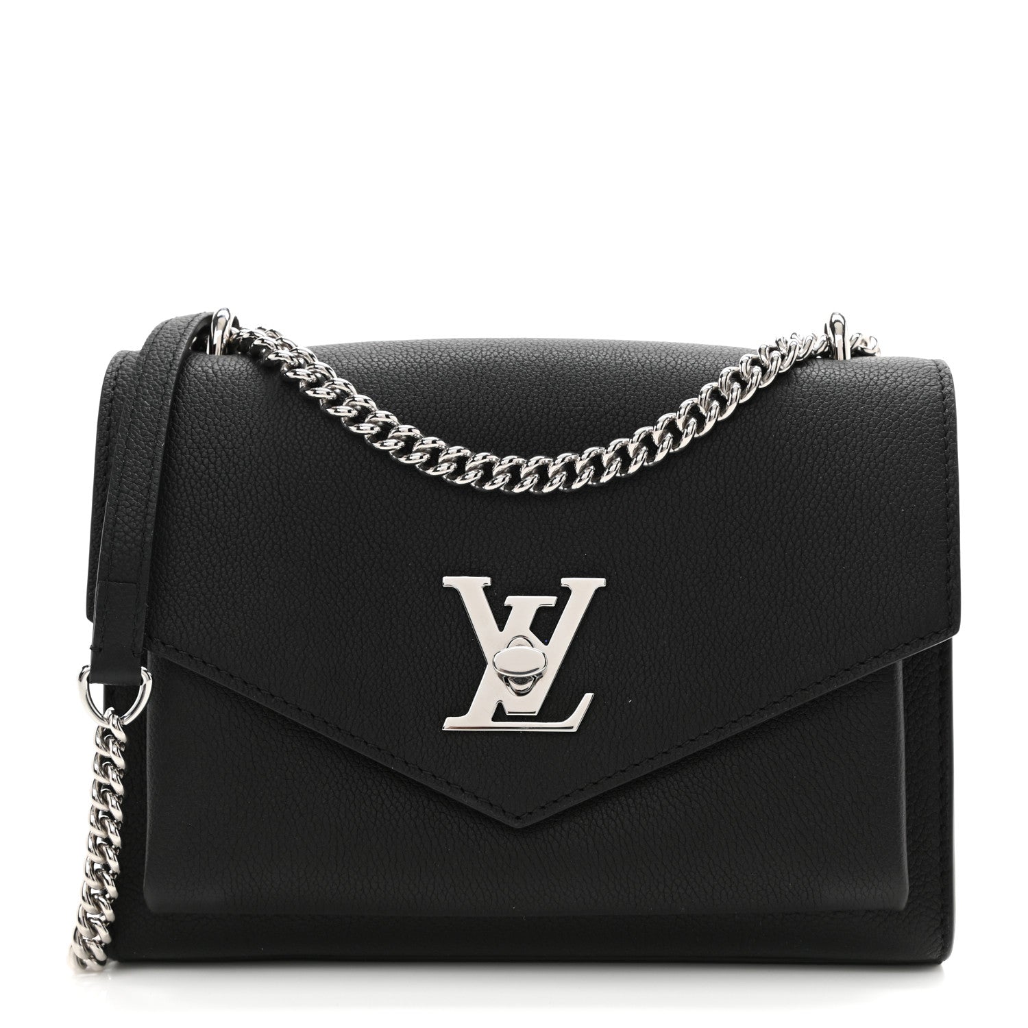 Louis Vuitton Soft Calfskin Mylockme Chain Bag BB Black 1 of 7