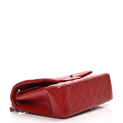 Chanel Caviar Quilted Jumbo Double Flap Red 5 of 10