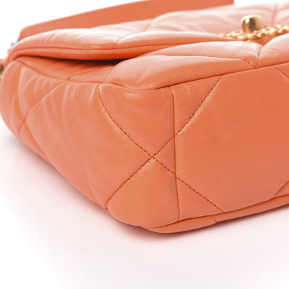 Chanel Goatskin Quilted Medium 19 Flap Orange 8 of 11