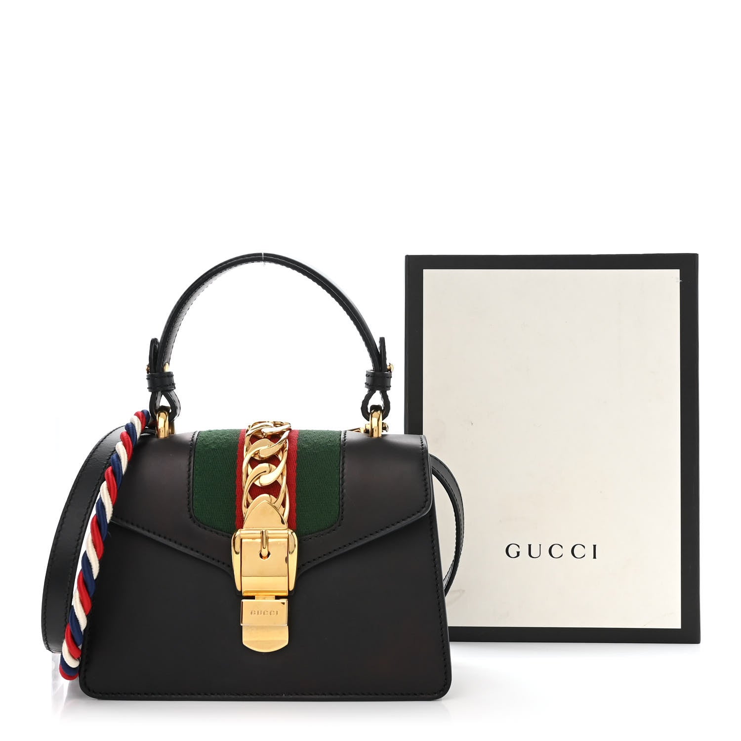 Gucci Calfskin Mini Sylvie Top Handle Bag Black 13 of 13