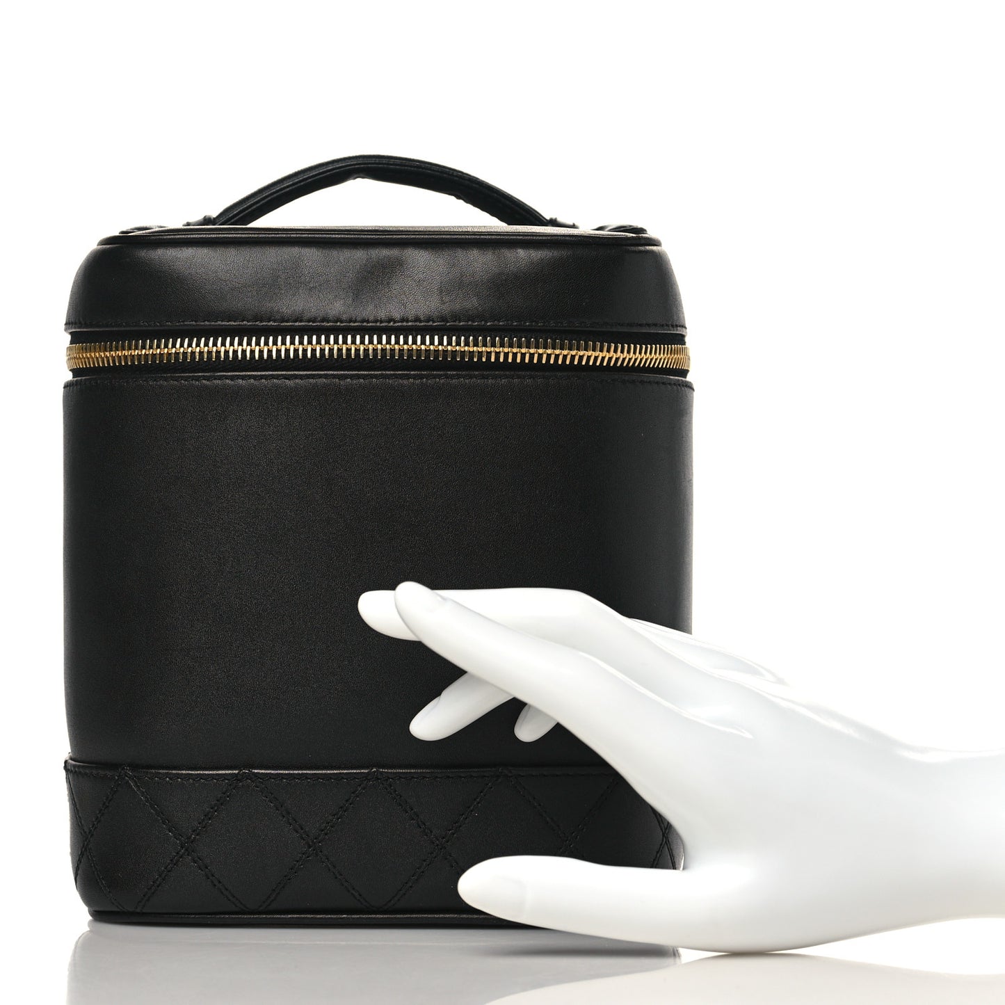 Lambskin Vanity Cosmetic Case Black