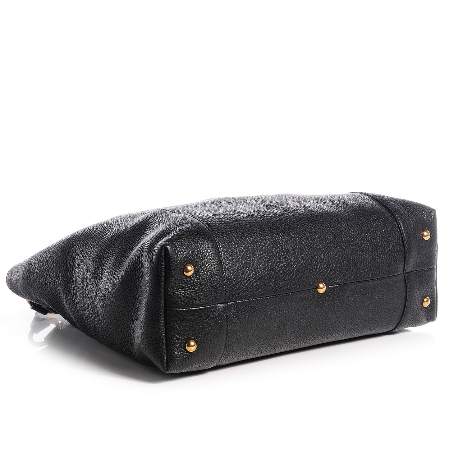 Pebbled Calfskin Twill Medium Tote Black