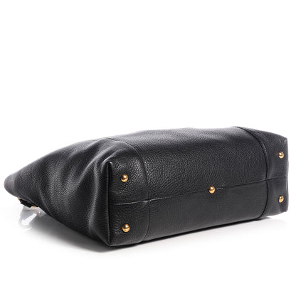 Gucci Pebbled Calfskin Twill Medium Tote Black 4 of 7