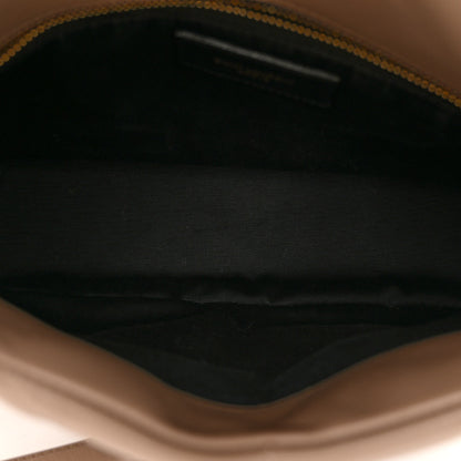 Saint Laurent Lambskin Quilted Small Loulou Puffer Monogram Chain Satchel Dark Beige 5 of 9