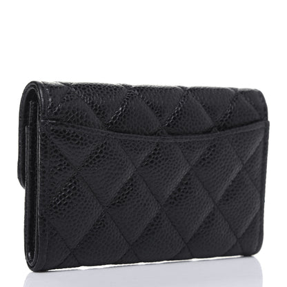 Chanel Caviar Quilted Flap Card Holder Wallet Black 3 of 13