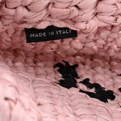Prada Yarn Raffia Effect Crochet Small Logo Tote Alabastro 7 of 10