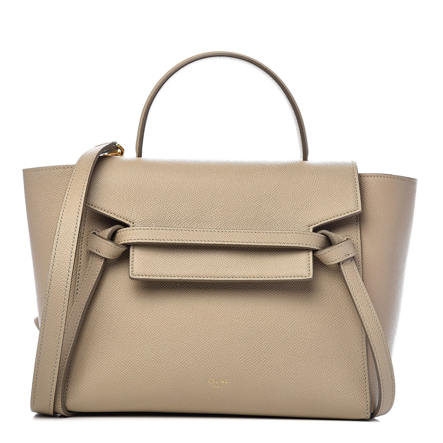 Grained Calfskin Micro Belt Bag Light Taupe