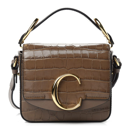 Chloe Calfskin Crocodile Embossed Mini C Double Carry 1 of 9