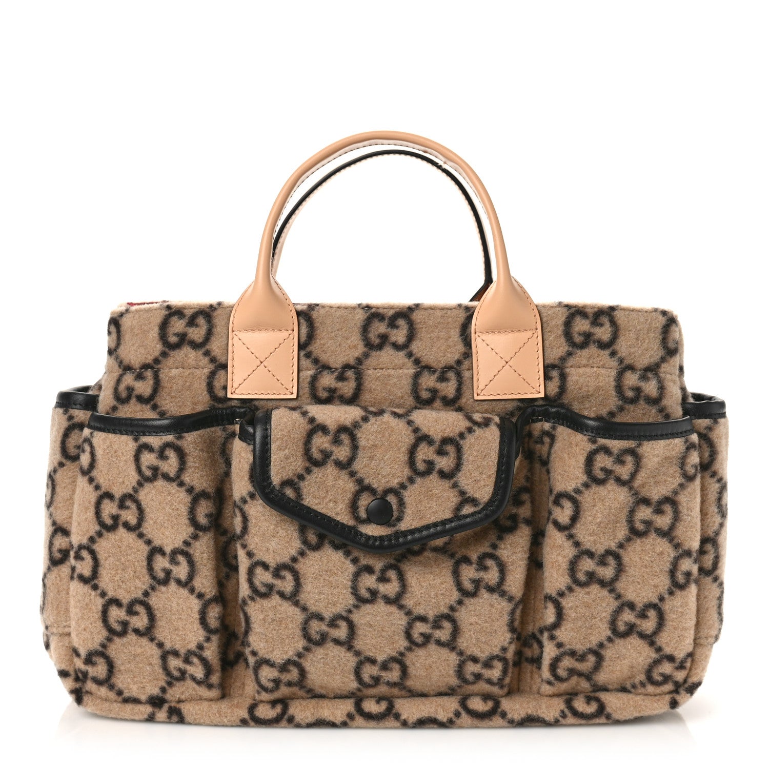 Gucci Covered Wool GG Monogram Childrens Tote Beige Ebony 1 of 10