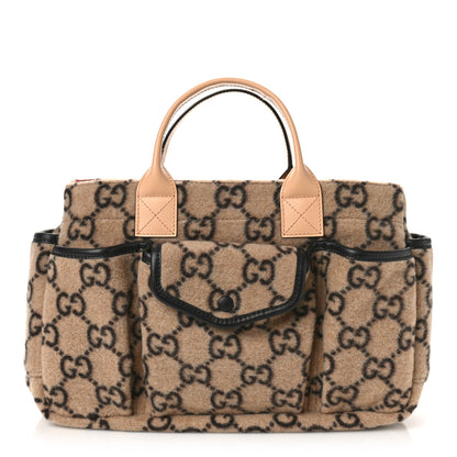 Gucci Covered Wool GG Monogram Childrens Tote Beige Ebony 1 of 10