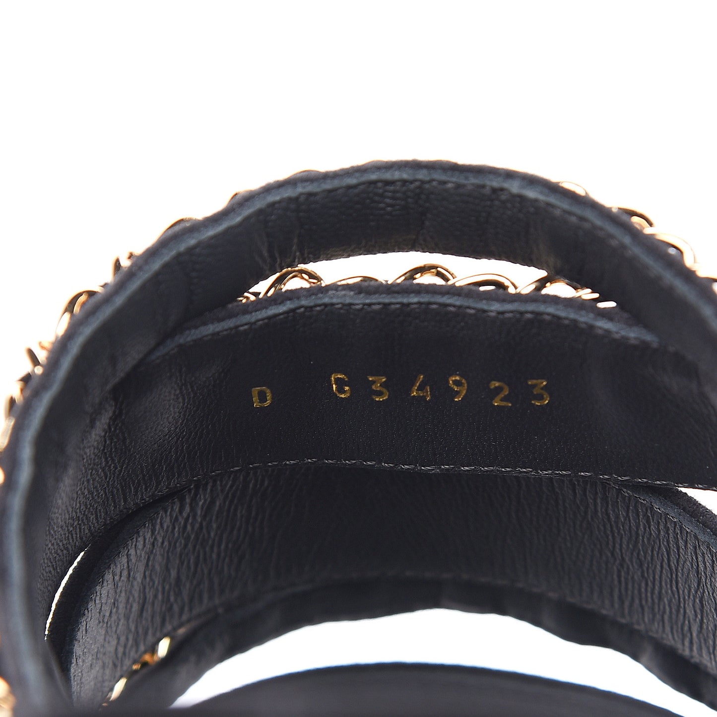 Kid Suede Chain CC Slide Flat Sandals 37 Black