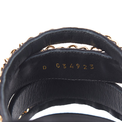 Chanel Kid Suede Chain CC Slide Flat Sandals 37 Black 6 of 9