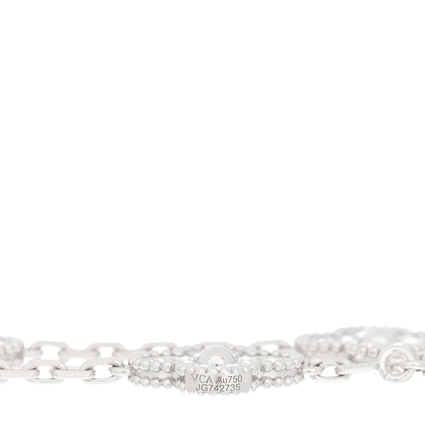 18K White Gold Diamond 5 Motifs Vintage Alhambra Bracelet