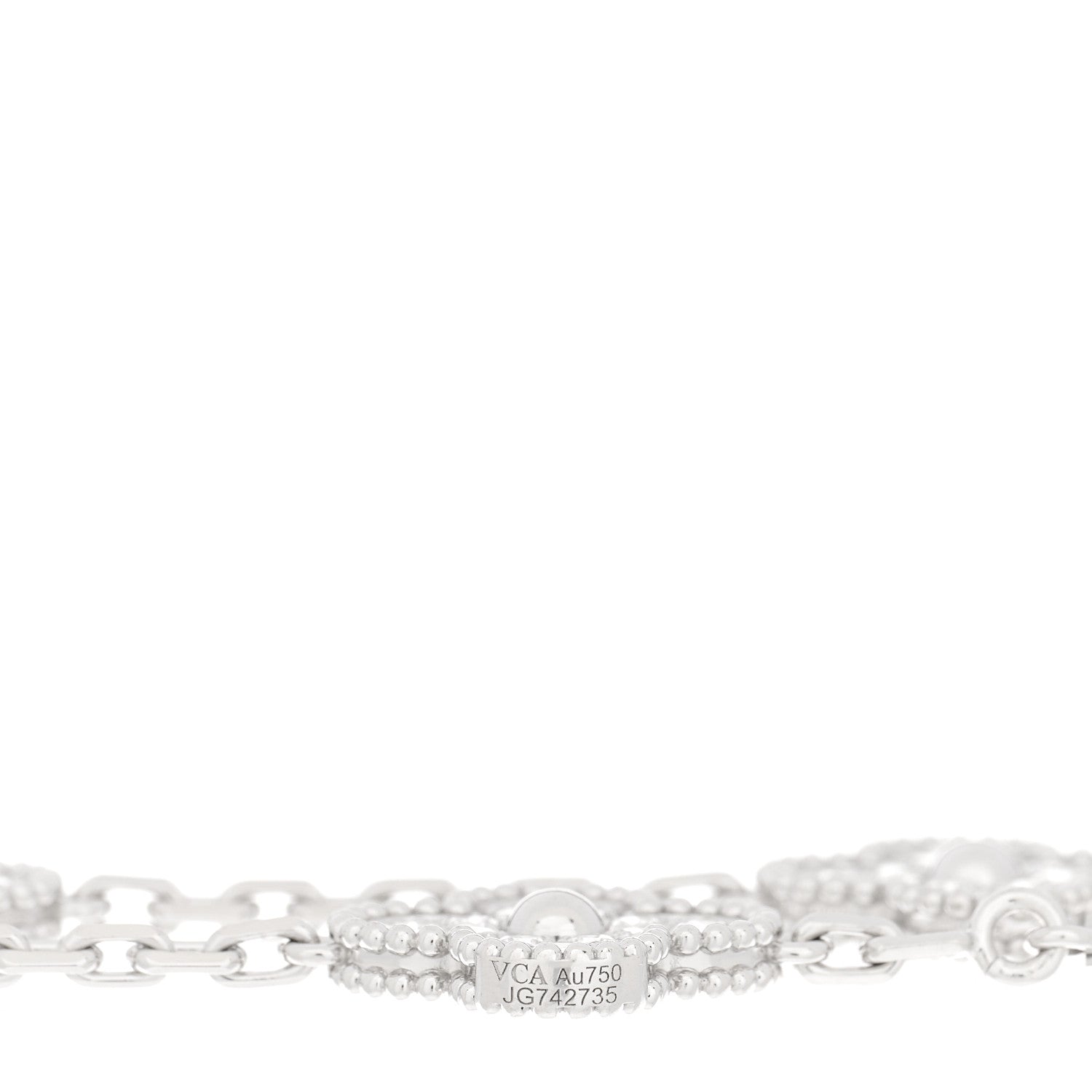 Van Cleef & Arpels 18K White Gold Diamond 5 Motifs Vintage Alhambra Bracelet 4 of 5