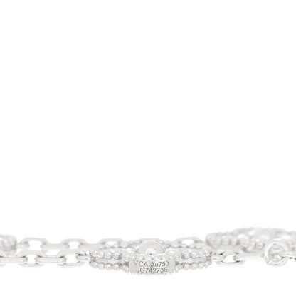 Van Cleef & Arpels 18K White Gold Diamond 5 Motifs Vintage Alhambra Bracelet 4 of 5
