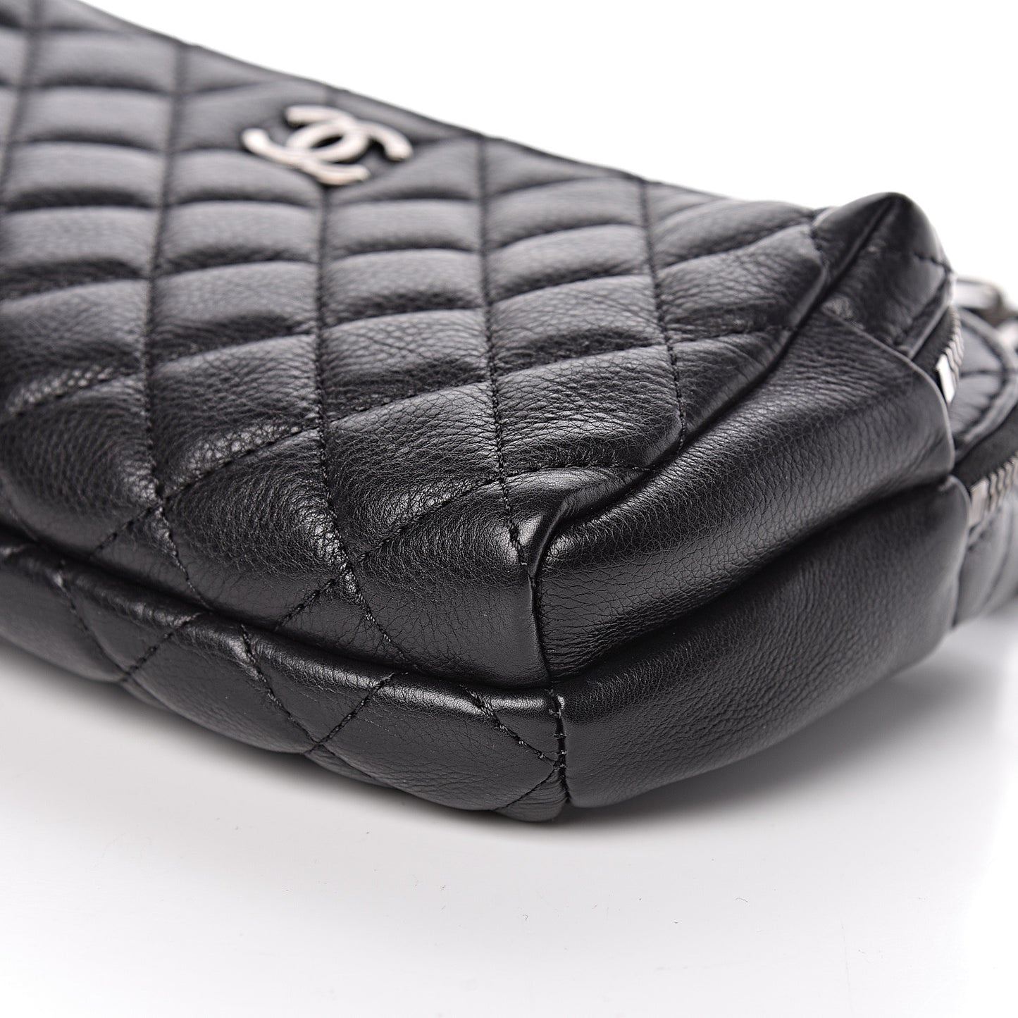 Calfskin Quilted Waist Bag Black