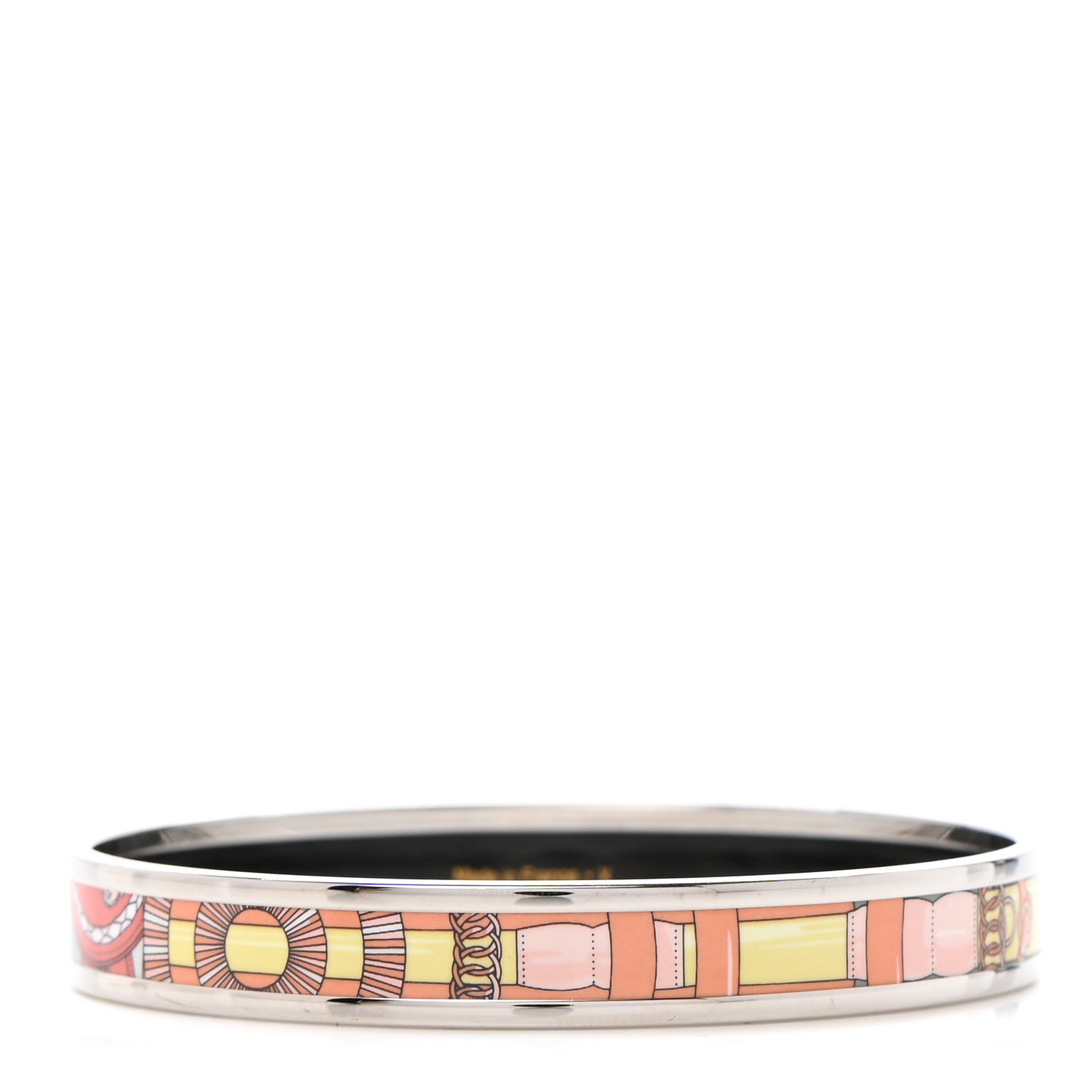 Hermes Enamel Printed Narrow Cavald'Or Bracelet 65 Romantique 3 of 5