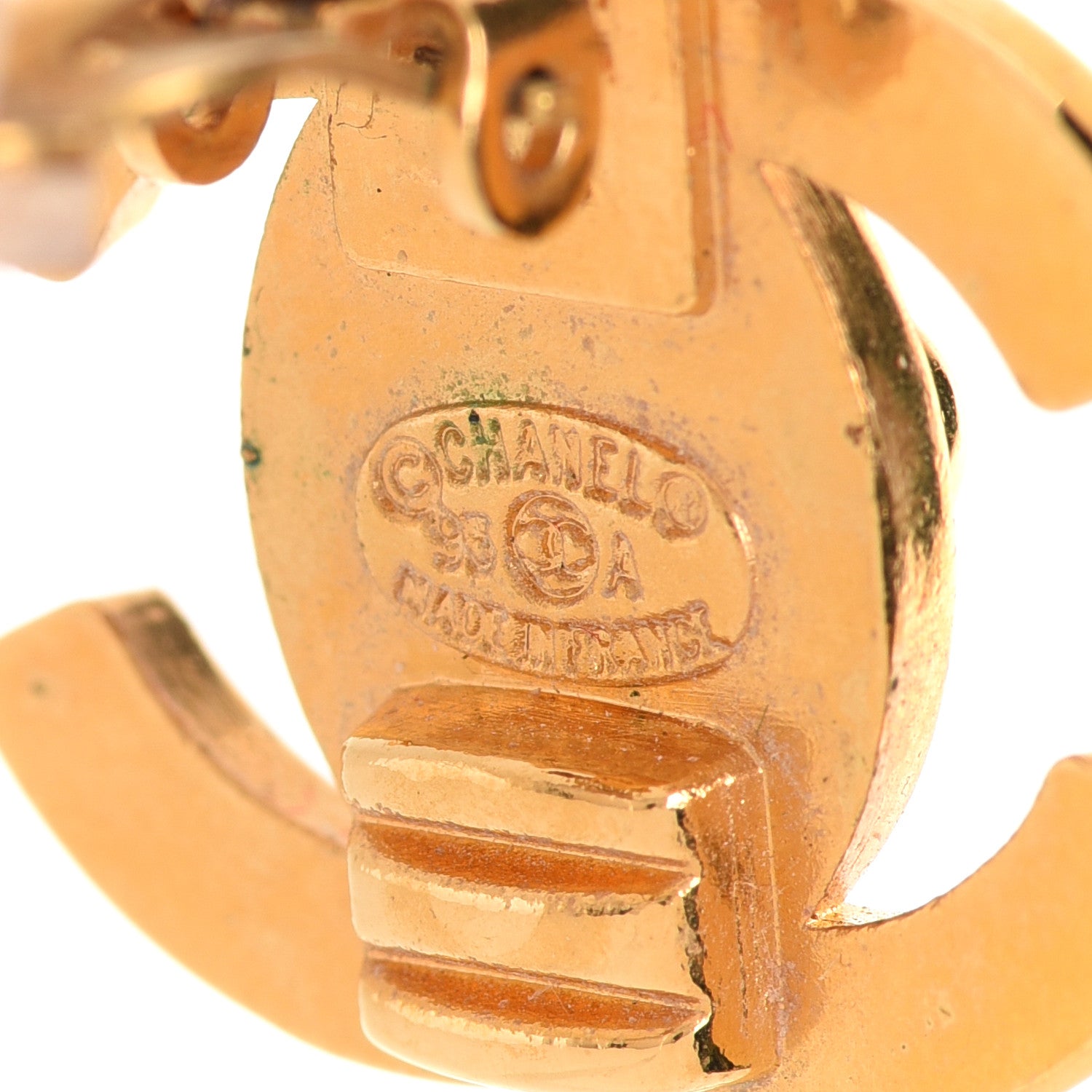 Chanel Metal CC Turnlock Clip On Earrings Gold 4 of 5
